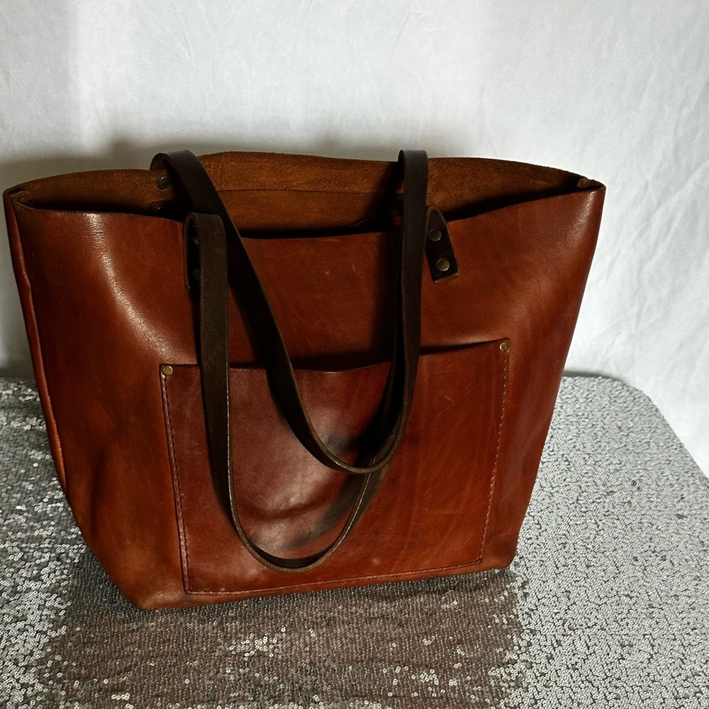 Portland Leather Honey Large Tote Bag - Picture 2 of 12
